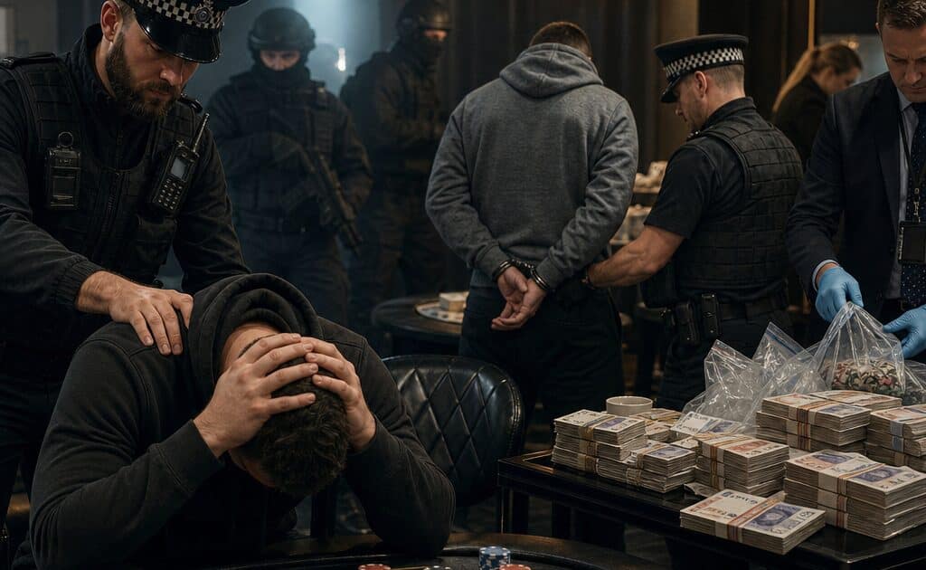 Arrestations et Saisies Massives lors d'un Coup de Filet contre des Cercles de Jeux Illégaux au Royaume-Uni
